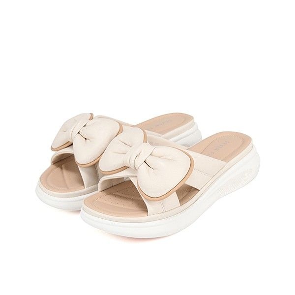 바바라슈즈 바바라슈즈 최초가 198,000 세븐플로어 양가죽 리본 몰드 여성슬라이드 3cm_SFH304.