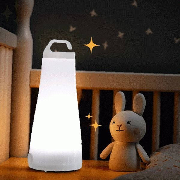 디자인 취침 휴대용 랜턴 수유 밝기조절 터치식 아기방 충전식 무드등 침실 토끼