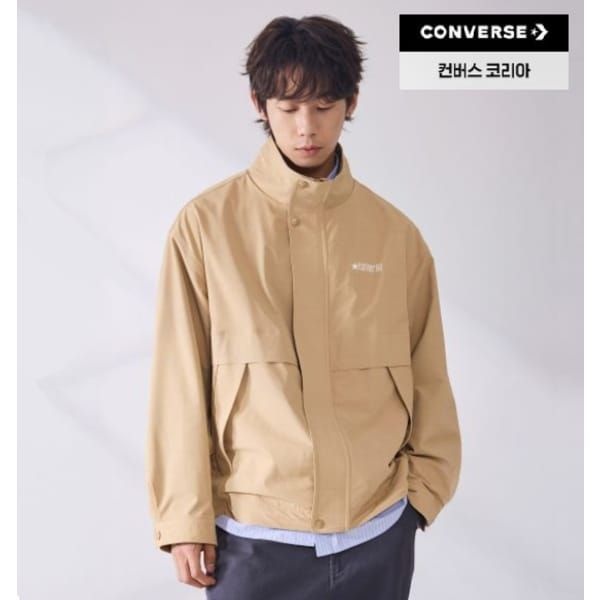 컨버스 <매장정품> CONVERSE 컨버 컨버스 MCJ404-X63 여성 남성 클린핏 윈드브레이커 바람막이 봄잠바 자켓 베이지 1389925