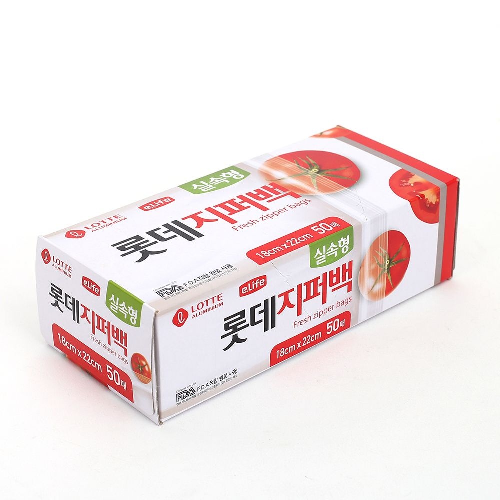 롯데 실속형 지퍼백 50매입(18x22cm) 위생백