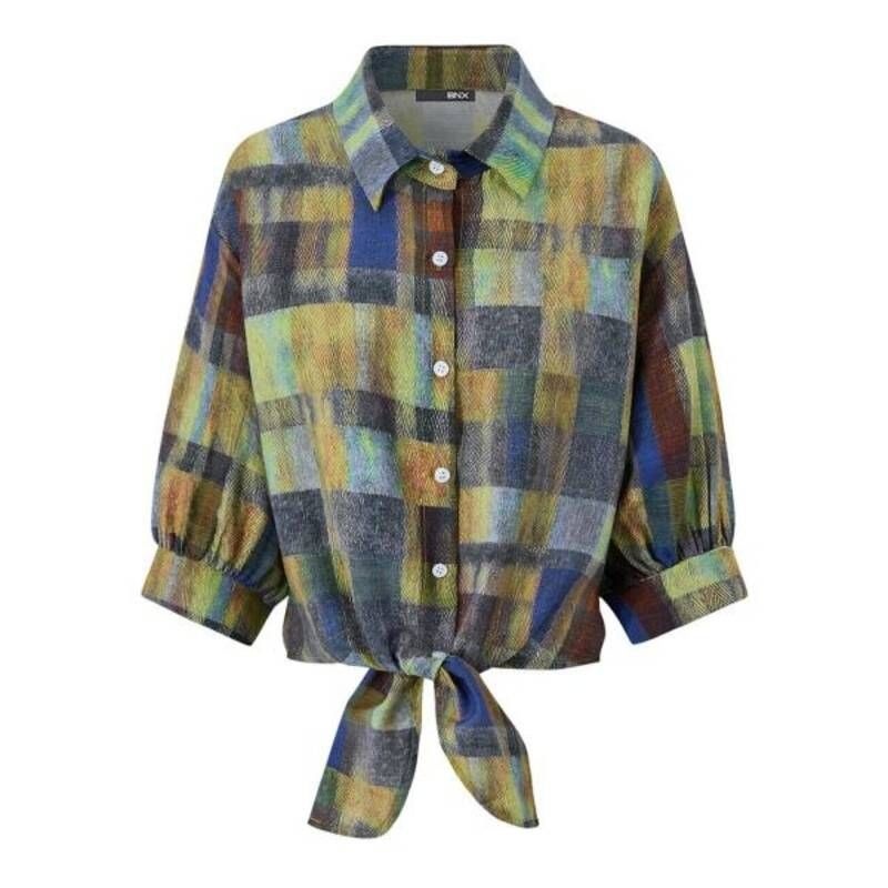 BNX BNX 비엔엑스컬러 믹스 빈티지 체크 타이 리본 셔츠 BY1BL008L02358840