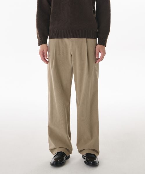 MUSINSA STANDARD 무신사스탠다드 MUSINSA STANDARD 14W 코듀로이 원 턱 와이드 밴딩 팬츠 [베이지]MMDPHAZ02-BE 114603