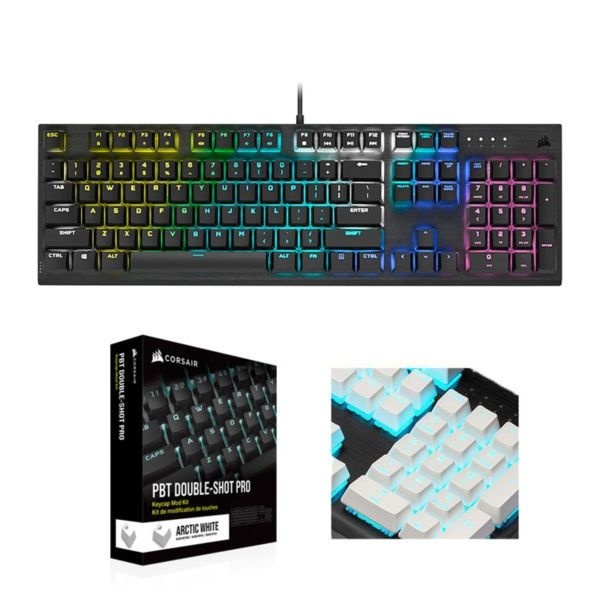 CORSAIR 커세어 K60PRO RGB키보드 비올라 PBT한글키캡(화이트)