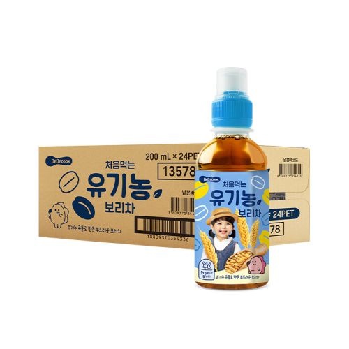 BEBECOOK 처음먹는 유기농 보리차 PET 1박스 (200ml x 24개)