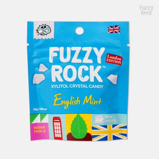 퍼지락 런던에디션 무설탕 자일리톨 크리스탈 캔디 잉글리쉬민트 25g