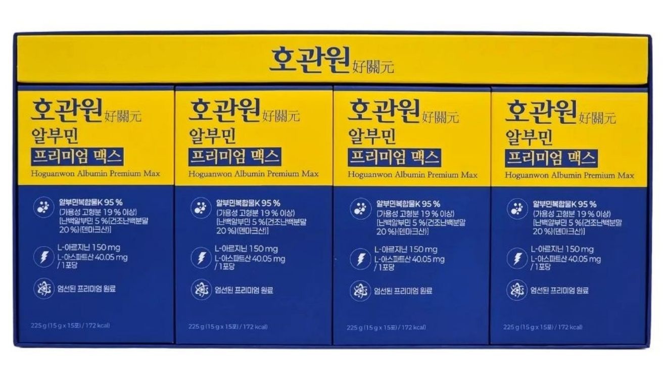 호관원 알부민 프리미엄 맥스 60회분(15포X4박스,1세트)쇼핑백포함