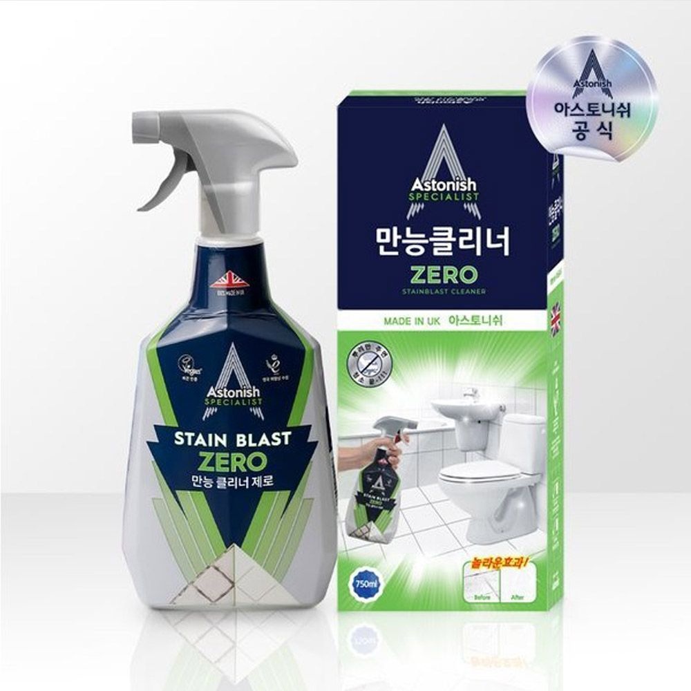 아스토니쉬 만능 클리너 제로 750ml 화장실 욕실 벽지 청소 세제 찌든때 타일 줄눈 세정제