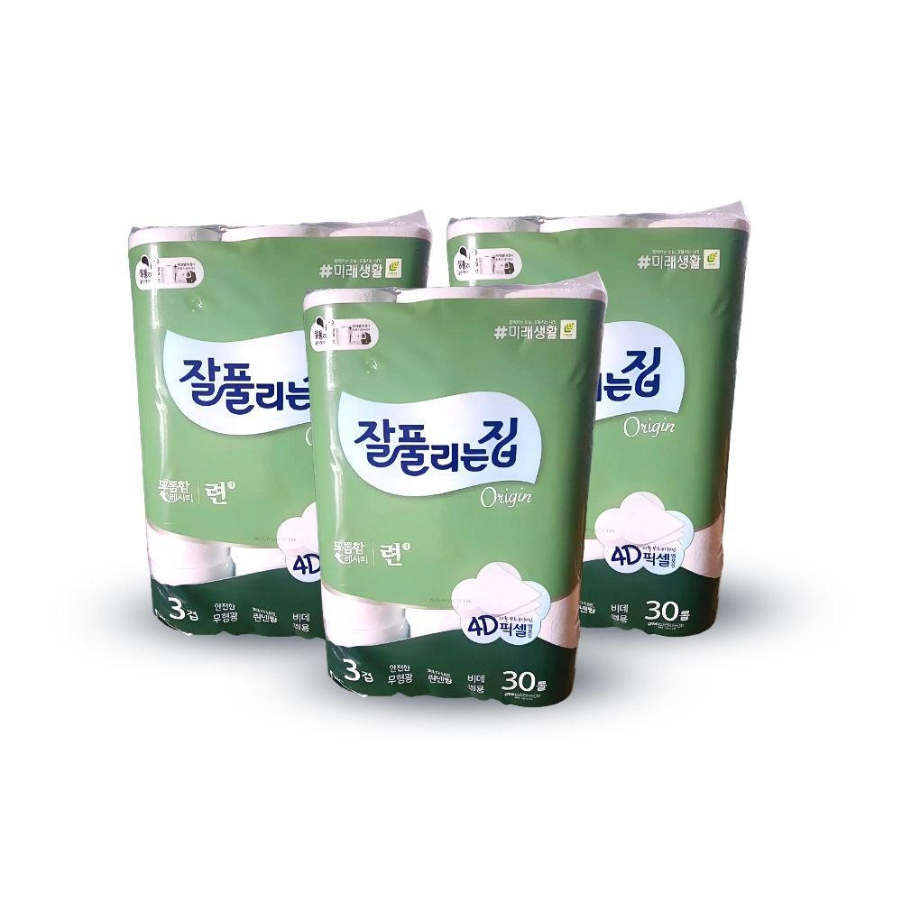잘풀리는집 련 30m 30롤 3팩 (90롤)
