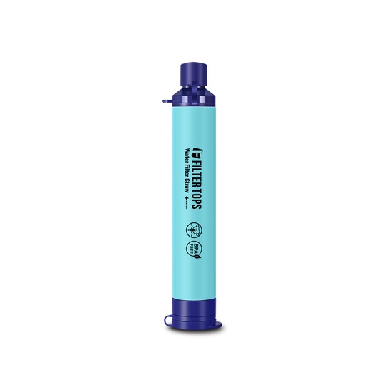 고품질 빨대형 정수필터 스카이블루 스트로우 휴대용 비상용 생존 재난 등산 백패킹 Straw Water Filter