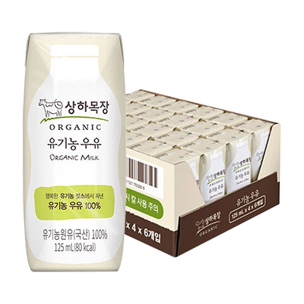 [오늘출발] 상하목장 유기농 멸균우유 125ml X 24팩