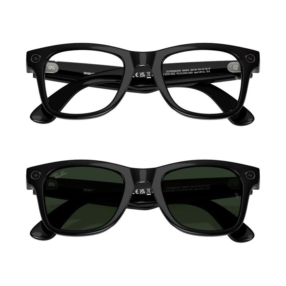 RAYBAN [해외] 레이밴 메타 AI 스마트 안경 WAYFARER GEN1 매트블랙 변색 그레이