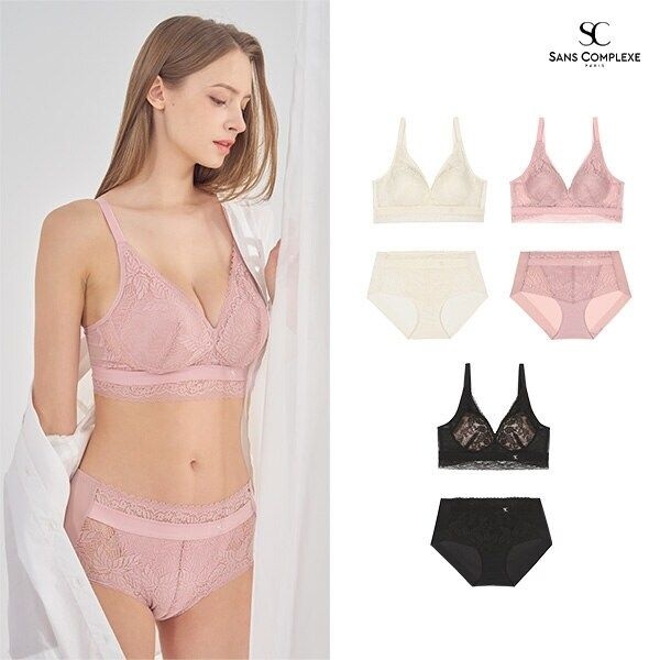 [상콤플렉스] 부드럽게 밀착되는 쏘 퓨어 판타지 레이스 브라 팬티 2종 세...
