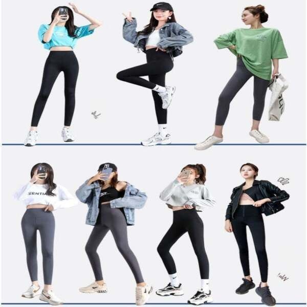 [라이프커머스] (스타일하우스)레깅스 쫄바지 9부 하이웨스트 필라테스 요가 2컬러 여름