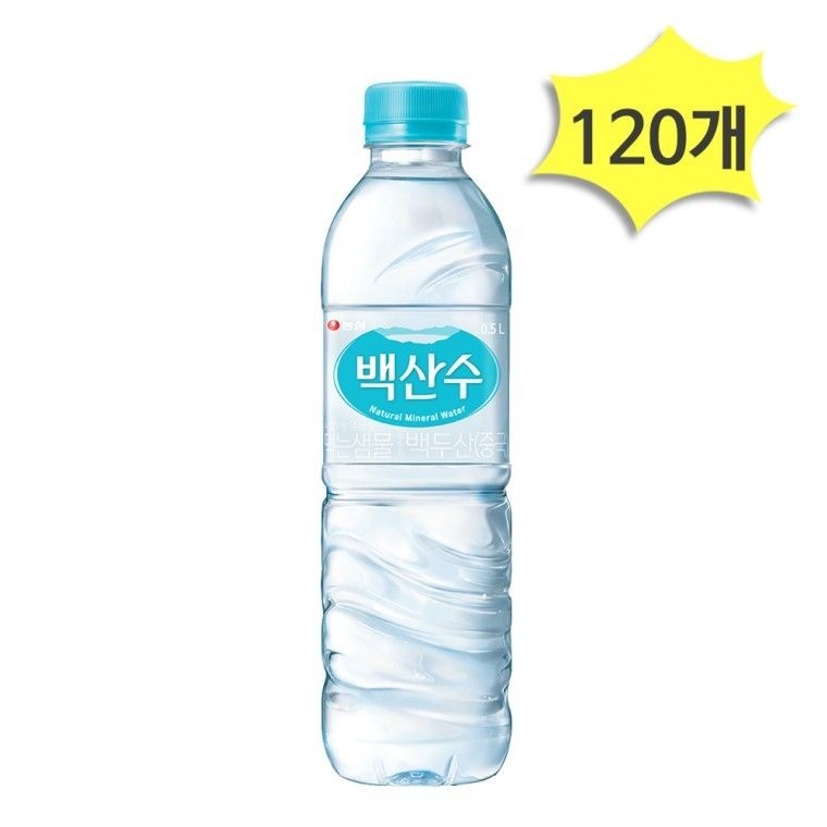 농심 백산수 유라벨 500ml x 120개 사무실 가정용 생수 물