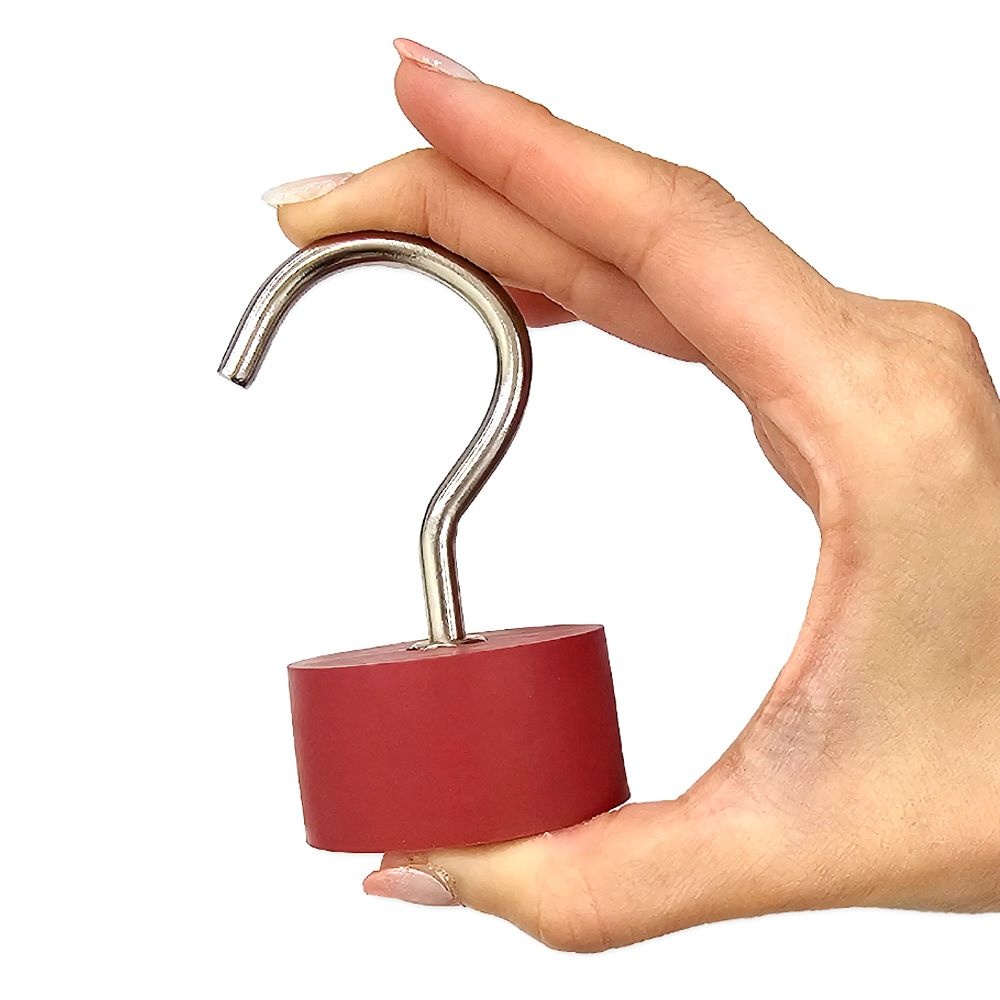 초강력 고무 자석고리 (지름45mm 적색고무커버) [WFG2IIF]