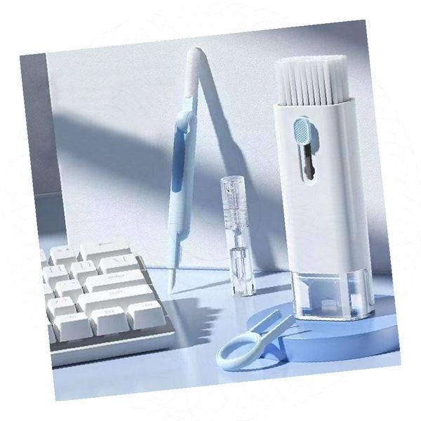 이어폰 키보드 액정 틈새청소 휴대용 만능청소 도구 세트 화이트 미니멀 디자인 사무용품 전자기기 관리