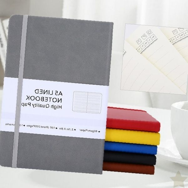 수첩 줄무늬 가죽 다색상 하드커버 기록용 표지 필기장 사이즈 노트북 A5