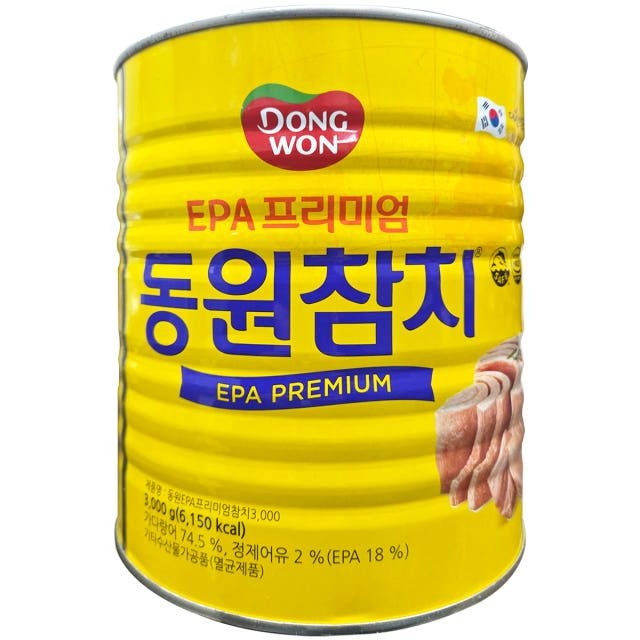 동원 참치 3kg 1개 업소용 대용량 덕용 프리미엄 EPA 살코기 참치캔 통조림 김밥