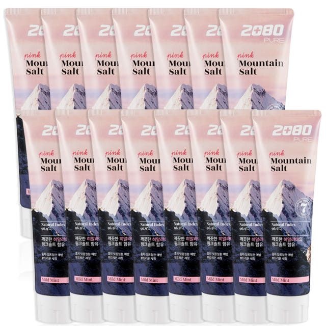 히말라야 핑크솔트 치약 120g 15개 2080 잇몸 구취 치석 불소 미백 입냄새제거