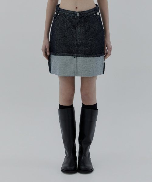 TREEMINGBIRD 트리밍버드 TREEMINGBIRD Roll-up Denim Mini Skirt Raw TMB232SK601_33 449670