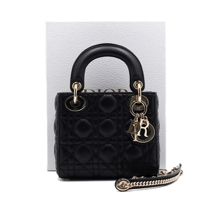 [중고] 디올 중고 디올 미니 블랙 레이디백 금장 M0505OCAL M900 152315000
