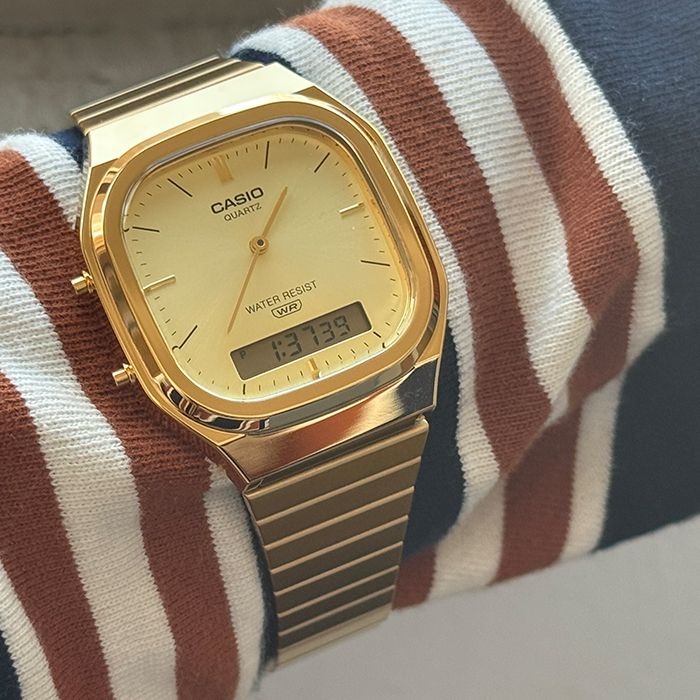 카시오 카시오 CASIO 카시오 AQ-240EG-9A 레트로 모던 빈티지 시리즈 골드