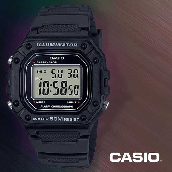 카시오 카시오 W-218H-1A 공용 우레탄밴드 디지털시계