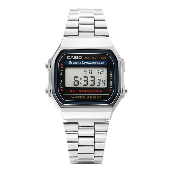 [롯데백화점] 카시오 A168WA-1WDF (A168WA-1W) 디지털 스퀘어 빈티지 레트로 공용 메탈시계