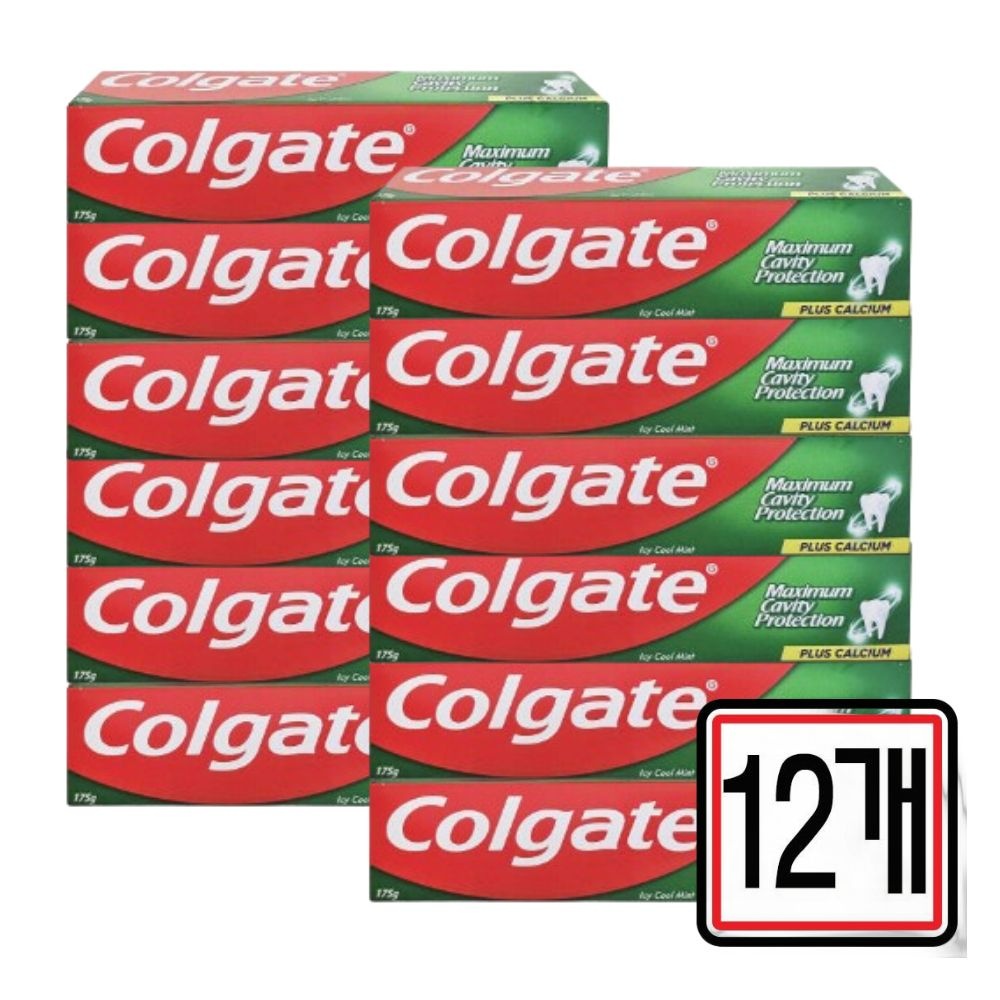 콜게이트 케비티프로텍션 쿨민트 치약 175g x 12개 구강 잇몸 구취 케어 좋은 상쾌한 TOOTHPASTE 입냄새제거