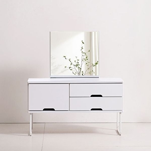 (착불)[인터데코](착불) 좌식화장대 서랍장 거울 세트 85cm P0000OJN