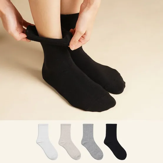 무료배송 8팩 데오프리 무압박 밴드 여자 무지 중목 양말