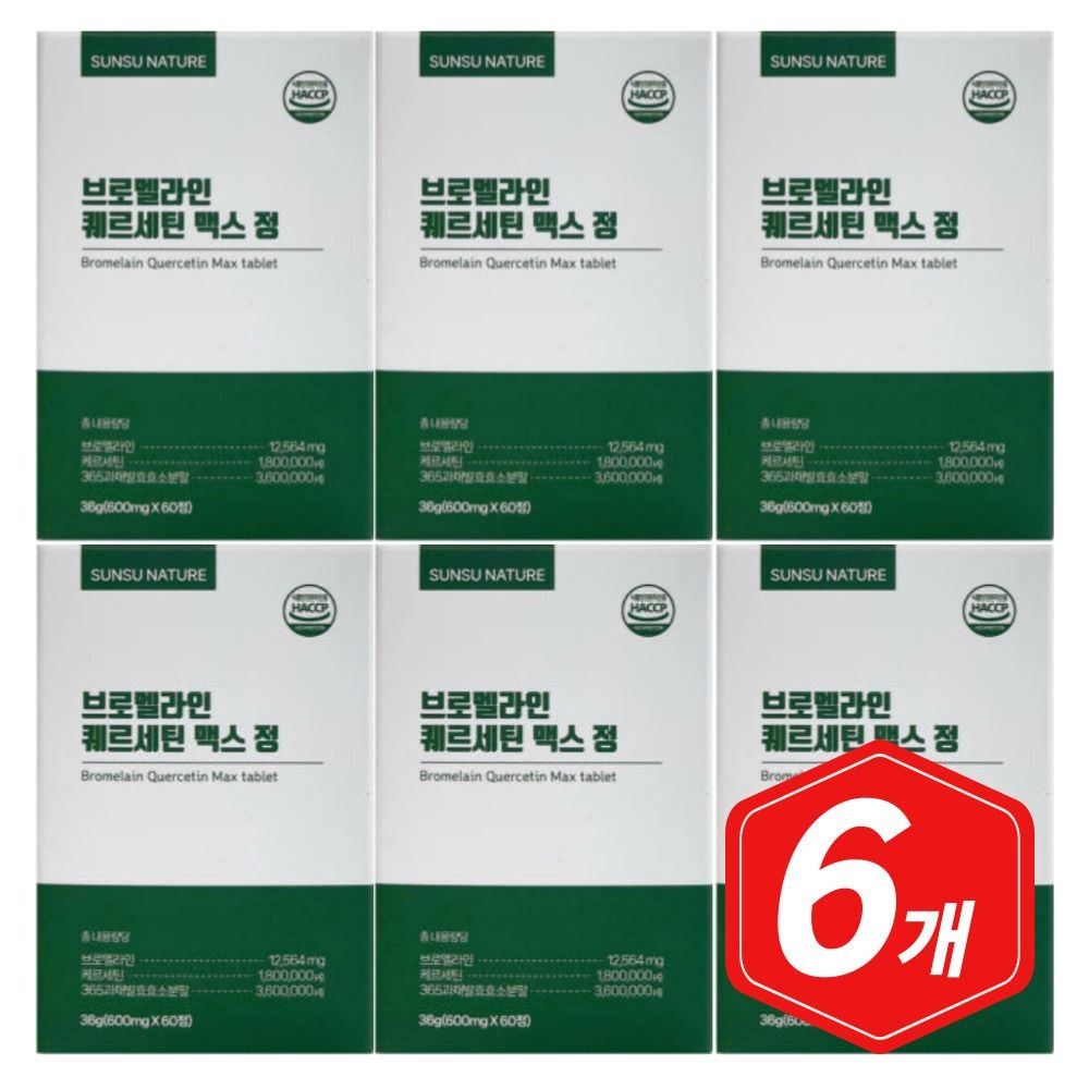 중장년 여성 순수네이처 파인애플효소 브로멜라인 퀘르세틴 60정/ 6개 과채효소