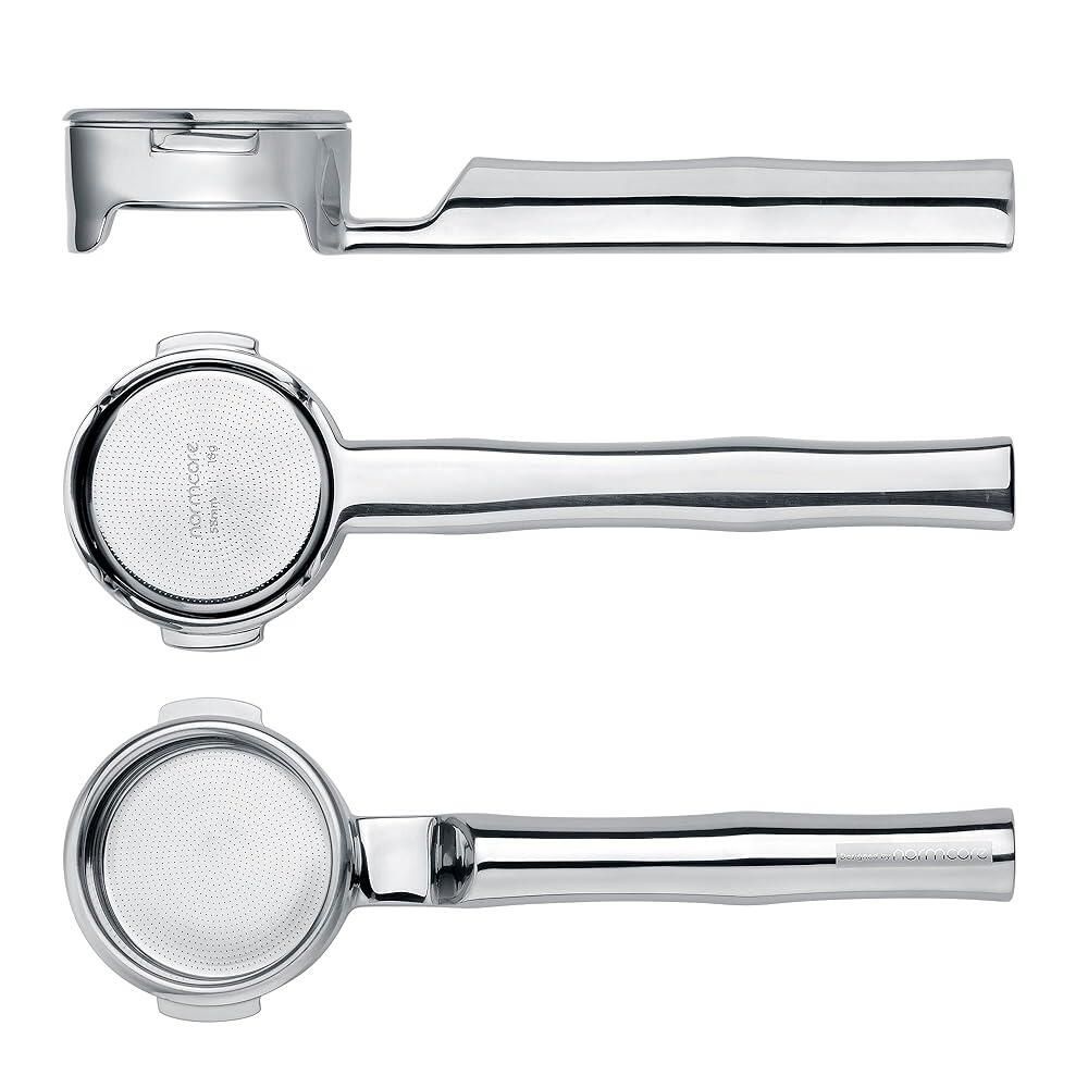 Normcore [해외] Normcore 58mm 전체 스테인리스 스틸 180° 수평 레이 플랫 바텀리스 포타필터 - 브레빌 세이지에 적합 - CNC 가공 유니