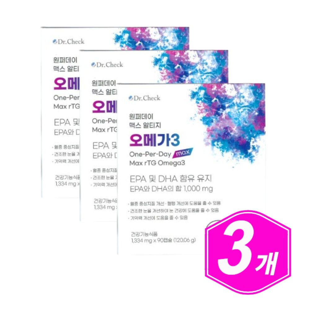 DR CHECK 원퍼데이 맥스 알티지 오메가3 90캡슐/ 3개 오메가쓰리 RTG OMEGA 3