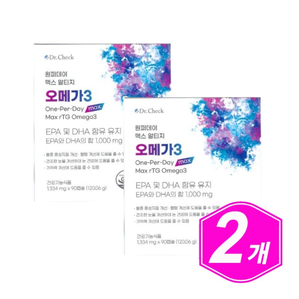 DR CHECK 원퍼데이 맥스 알티지 오메가3 90캡슐/ 2개 오메가쓰리 RTG OMEGA 3