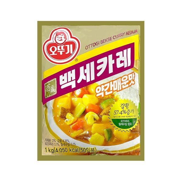 오뚜기 백세카레 약간매운맛 1kg 1개 대용량 급식실