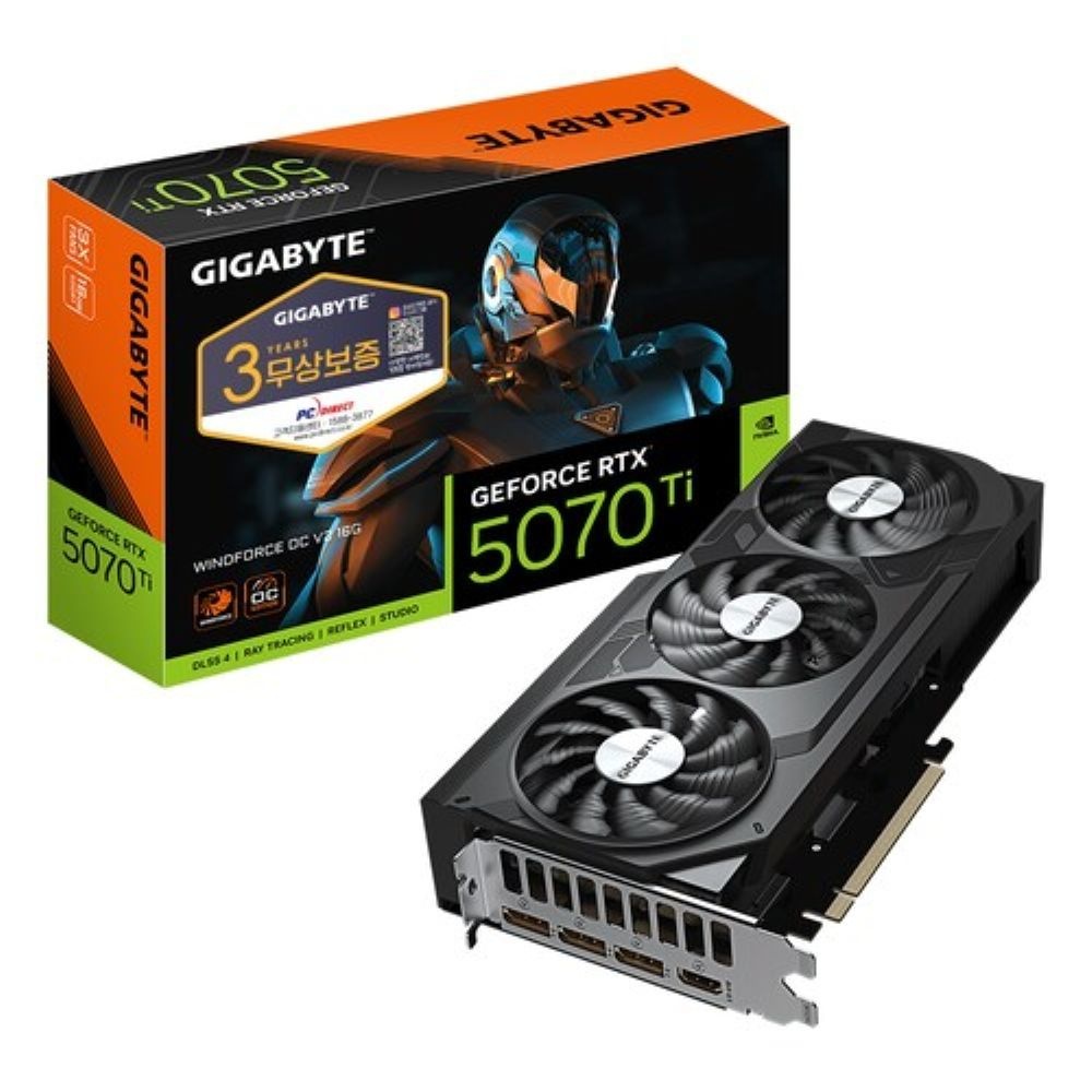 기가바이트 GIGABYTE 지포스 RTX 5070 Ti WINDFORCE OC V2 D7 16GB 피씨디렉트