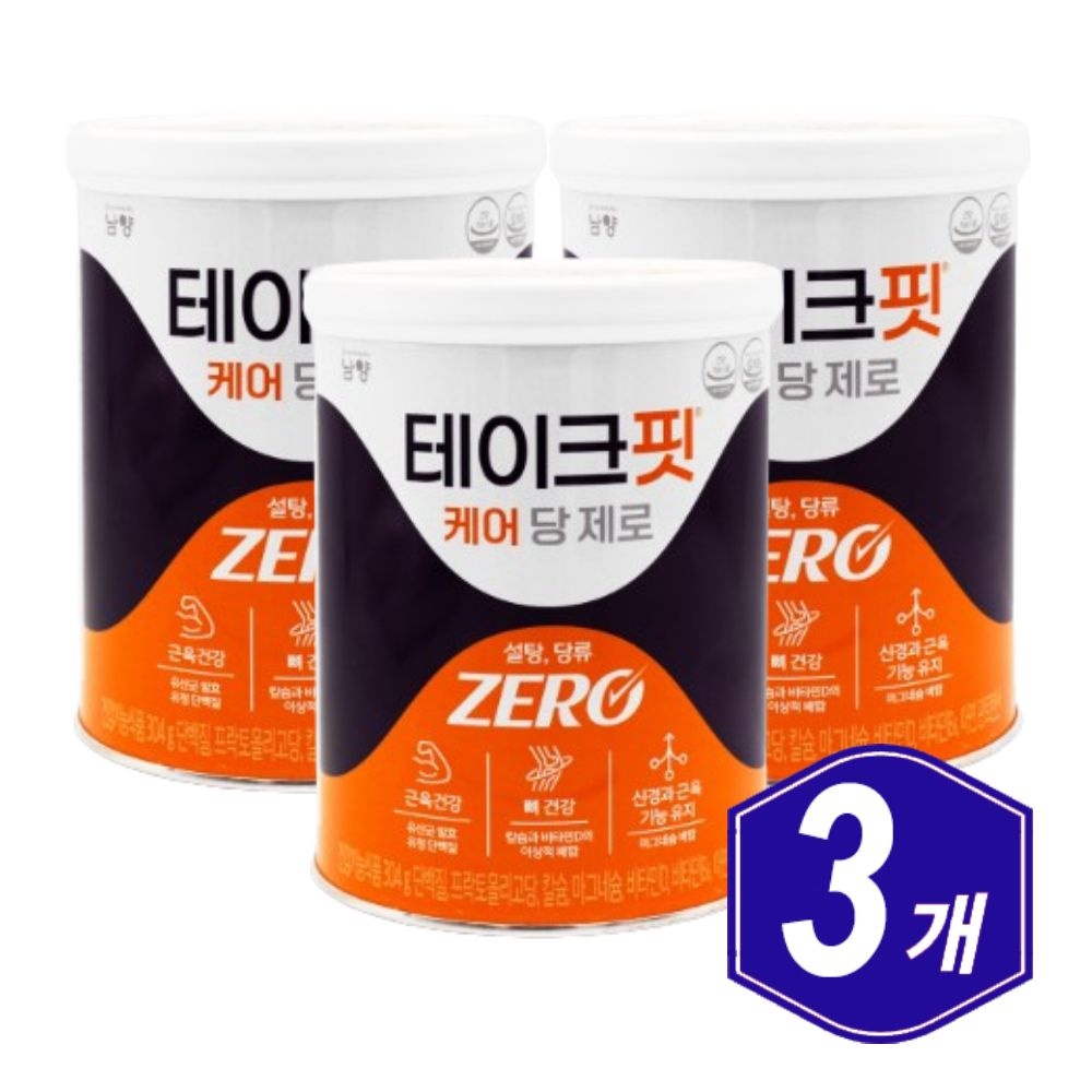 남양유업 테이크핏 케어 당제로 프로틴 304g x 3개 중장년 시니어 어르신 단백질 보충