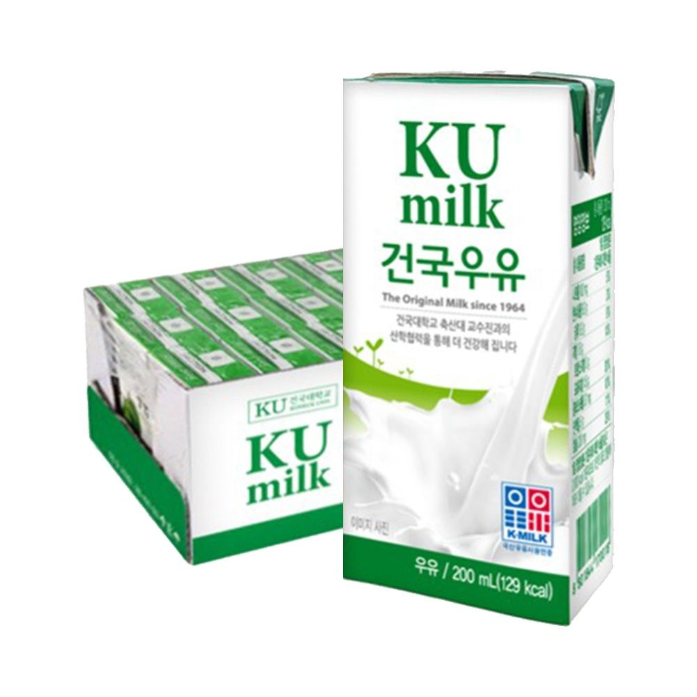 건국우유 멸균우유 200ml 24팩