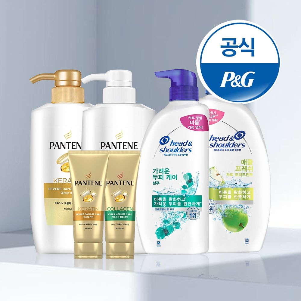 [롯데온] 온쇼페 헤드앤숄더 삼푸/트리트먼트 850ml / 800ml 3개 + 미니샴푸 2개증정 (25,740원/무료)