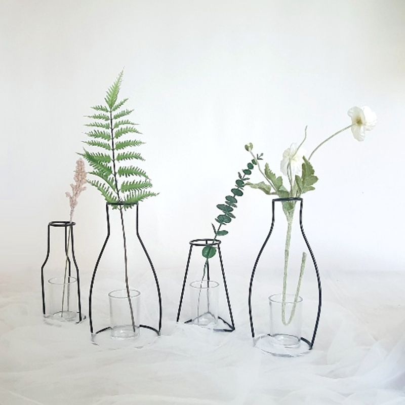 다데 철제화병 유리 화병 인테리어 소품 와이어 꽃병 S10961