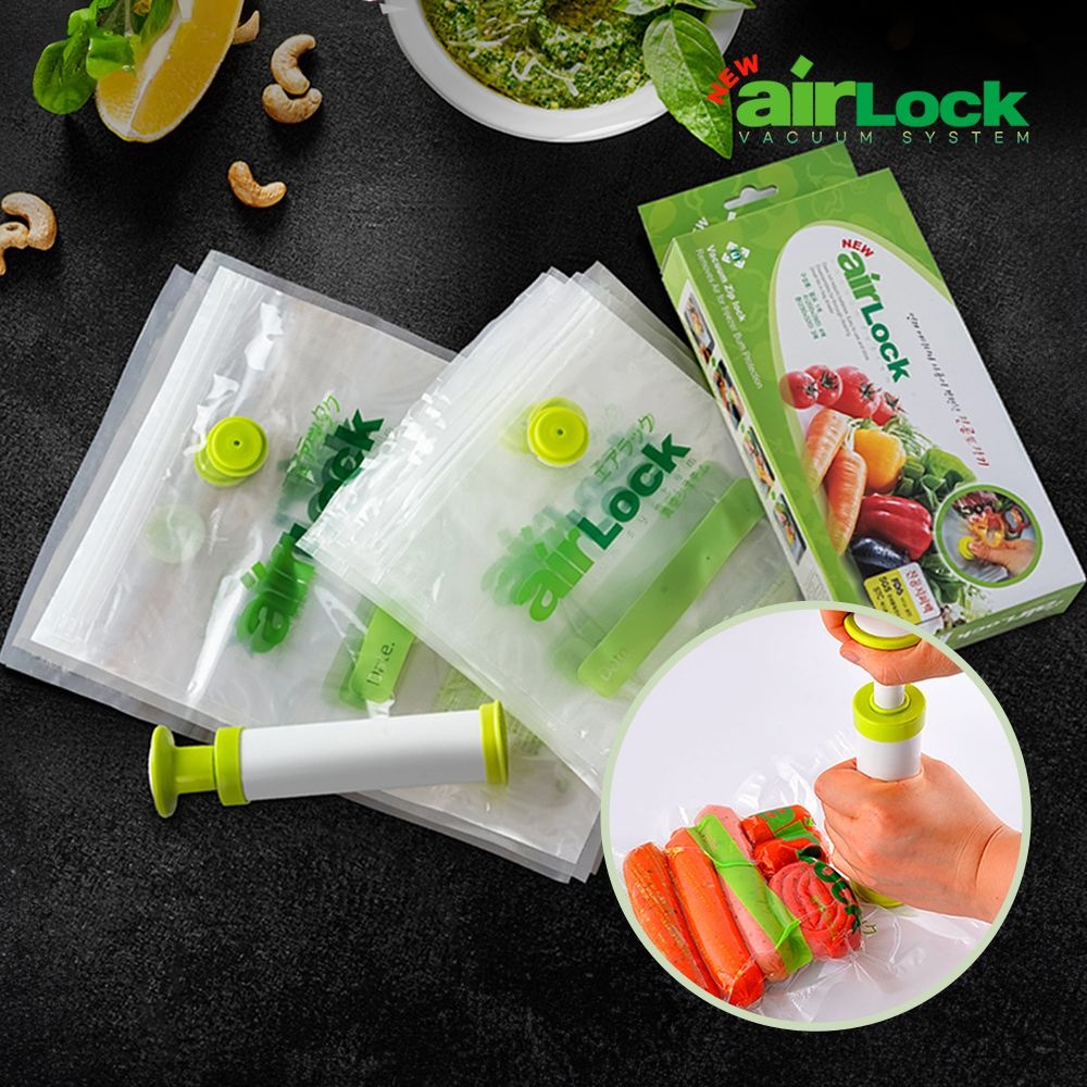 뉴 에어락 진공지퍼백 진공포장기 위생팩 비닐접착기 지퍼백 음식물포장 주방용품