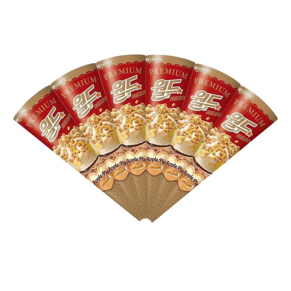 롯데웰푸드 (현대Hmall) 월드콘 북중미 이벤트 프리미엄 월드콘 애플파이 160mlx6