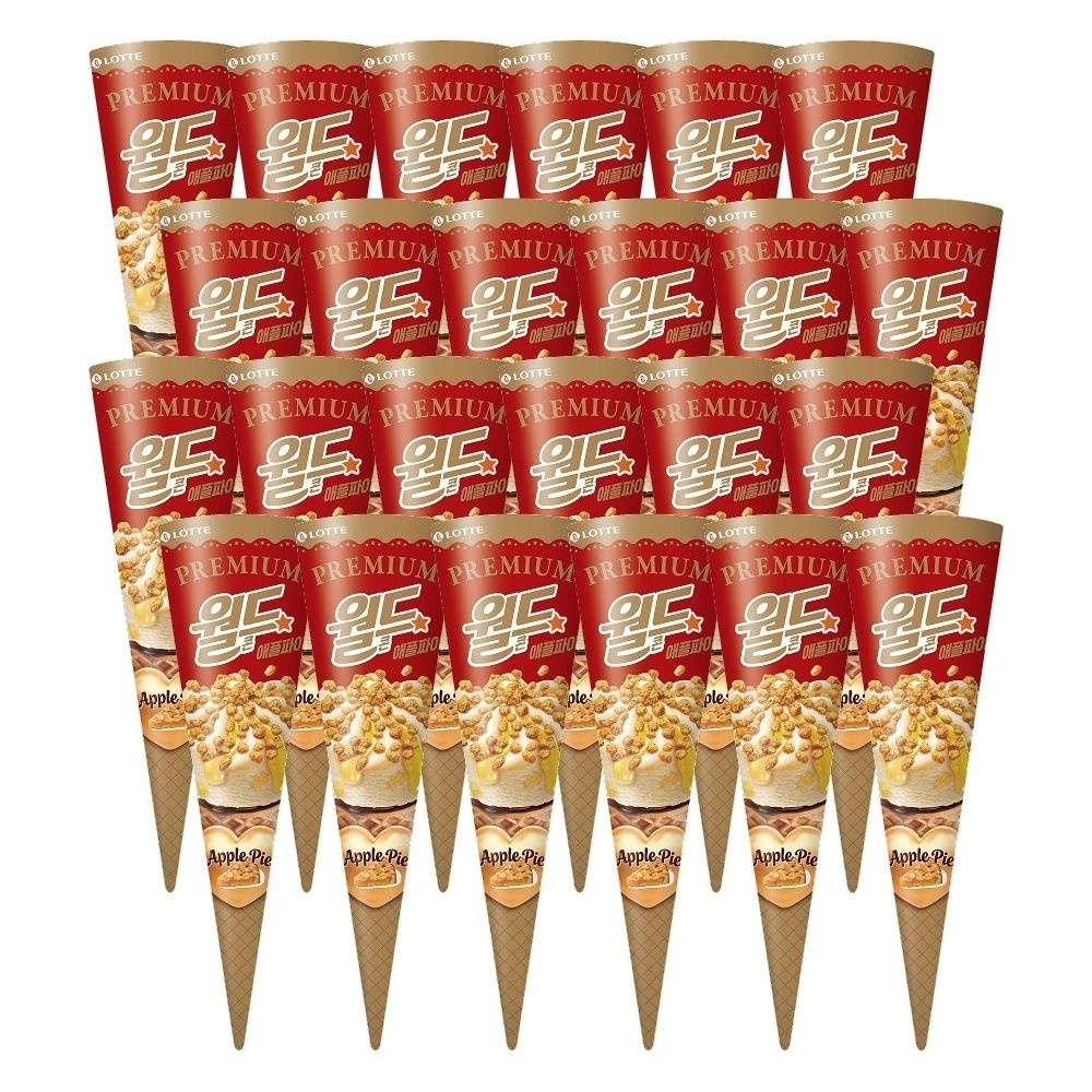 롯데웰푸드 (현대Hmall) 월드콘 북중미 이벤트 프리미엄 월드콘 애플파이 160mlx24