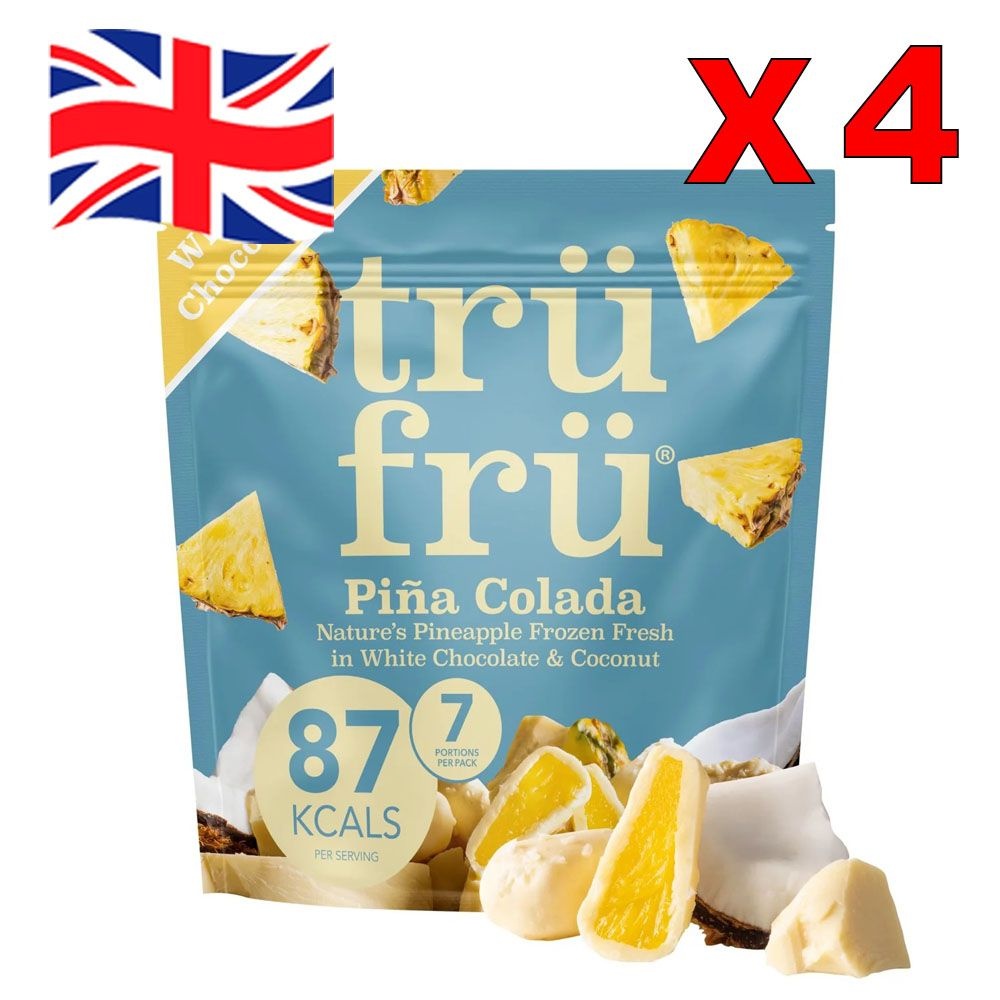 4개 트루프루 피나콜라다 파인애플 인 화이트 앤 밀크 초콜릿 동결건조초콜릿,trufru Pineapple