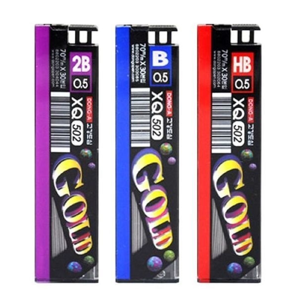 알티피아 [하프클럽]동아 500 샤프심 XQ502 골드 0.5mm 낱개 HB B 2B