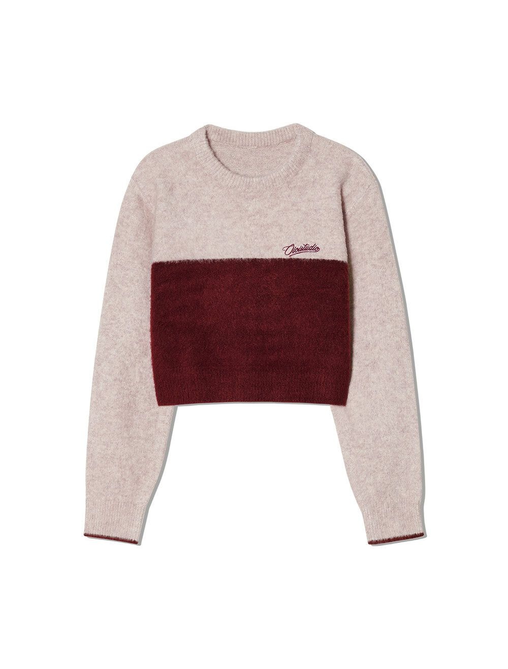 오아이오아이컬렉션 컬러 헤어리 크롭 니트 IVORY 1199454