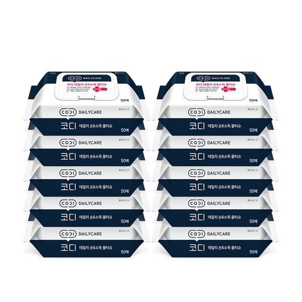 코디 데일리 손소독 물티슈(캡) 50매10팩