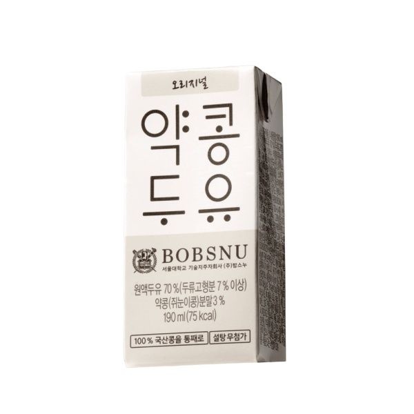 서울대 밥스누 두유 오리지널 약콩두유 국산콩두유 190ml 24개 190ml/24개