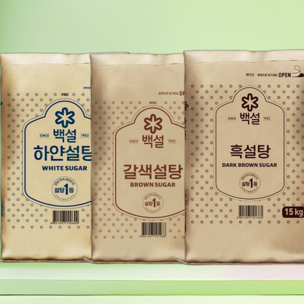 CJ제일제당 하얀설탕 갈색설탕 흑설탕 황설탕 흰설탕 노란설탕 15kg